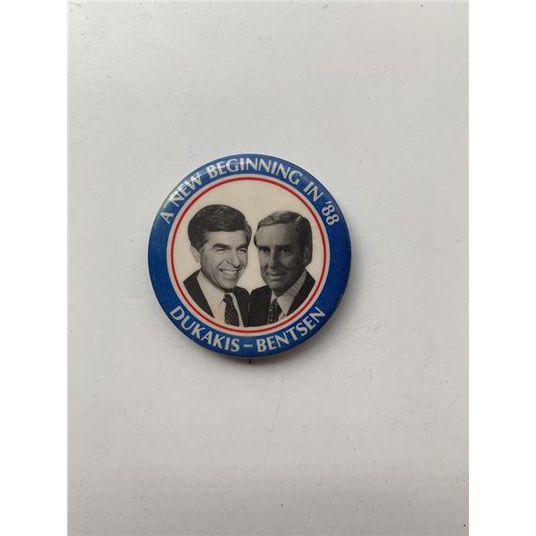 Michael Dukakis Presidential campaign button- 1988