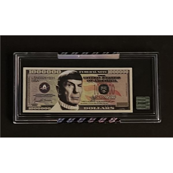 Star Trek Limited Edition Encapsulated Leonard Nimoy 1000000 Bill