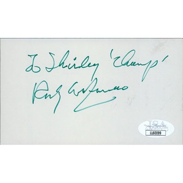Rocky Graziano Signed 3x5 Index Card