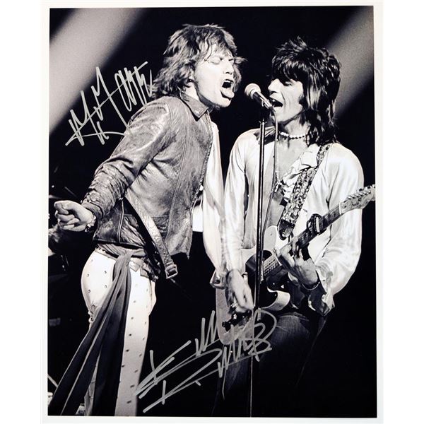 Keith Richards and Mick Jagger facsimile signed promo photo