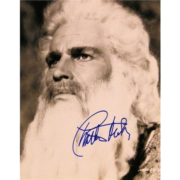 Charlton Heston facsimile signed Moses portrait photo