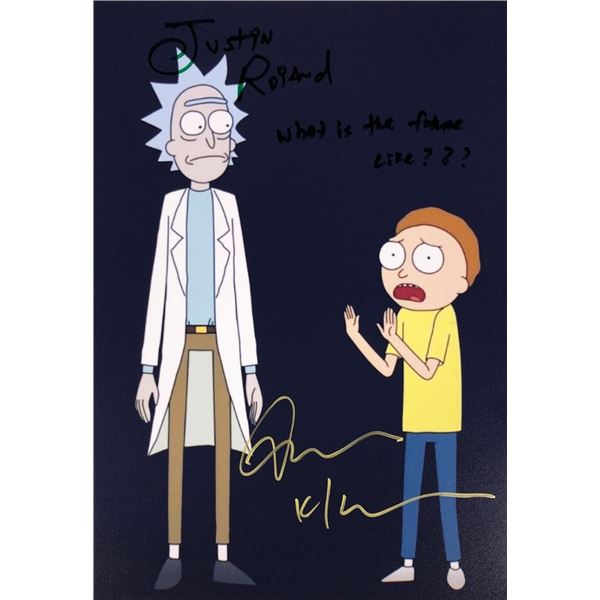 Rick and Morty Dan Harmon and Justin Roiland facsimile signed photo