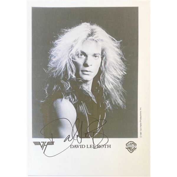 David Lee Roth facsimile signed  photo