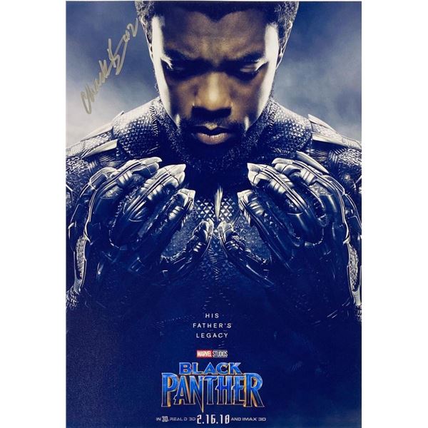 Black Panther Chadwick Boseman facsimile signed movie photo