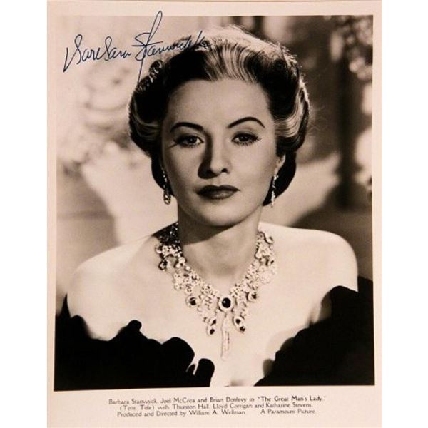 Barbara Stanwyck signed portrait photo