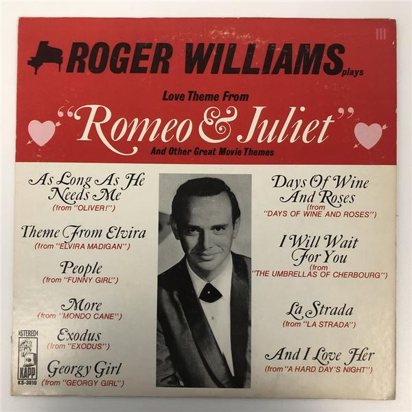 Roger Williams Love Theme from Romeo and Juliet and Other Great Movie Themes Album