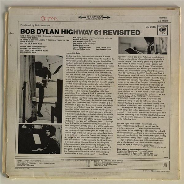 Bob Dylan Highway 61 Revisited Album 360 Sound on Label 1st Press