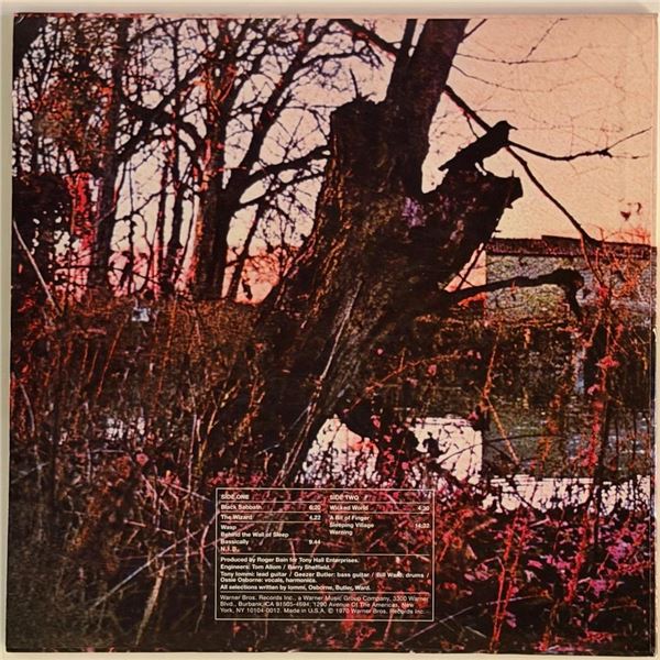 Black Sabbath Self-Titled Debut Album Ozzy Mispell on Back Cover