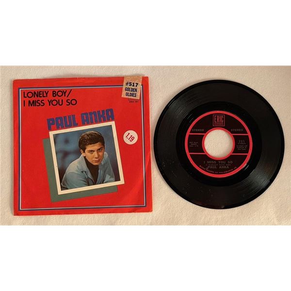 Paul Anka Lonely Boy 45 Album