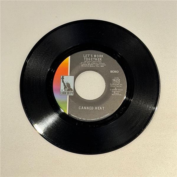 Canned Heat Let's Work Together 45 Album