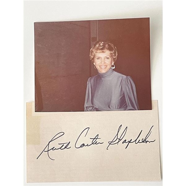 Christian Evangelist Ruth Carter Stapleton signed photo. 3x4 inches