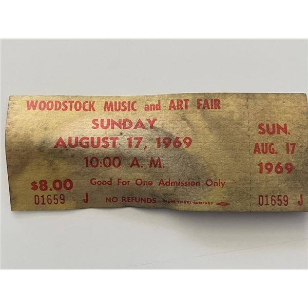 1969 Woodstock ticket