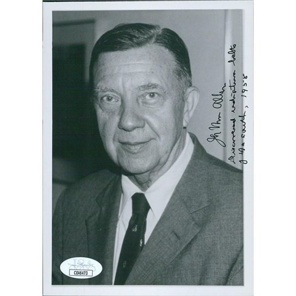 Space Scientist James Van Allen Signed Photo