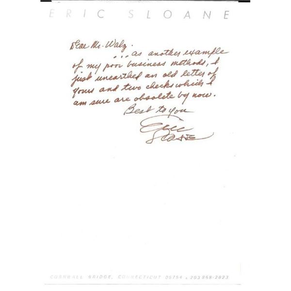Eric Sloan handwritten signed letter
