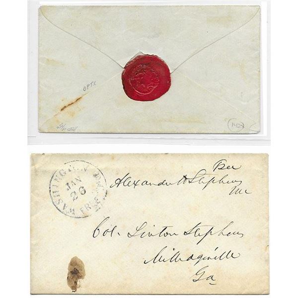 Confederate President Jefferson Davis & Alexander H. Stephens Signed Civil War Cover