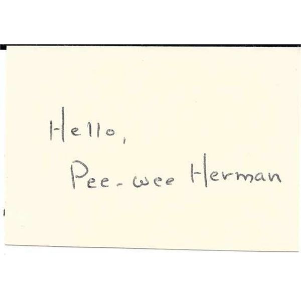 Pee Wee Herman Paul Reubens Signed Card