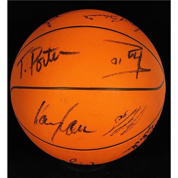 Portland Trail Blazers 1986-87 Team Signed Basketball Beckett Authenticated BAS