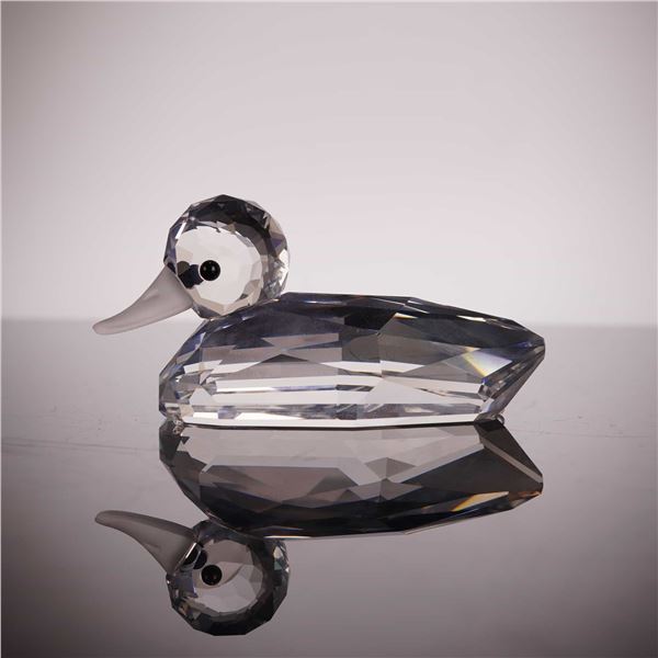 Swarovski Silver Crystal "Beauties of the Lake" Large Duck Figurine, 3"