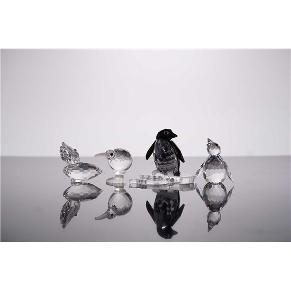 Swarovski Silver Crystal Bird Figurines, Miniature