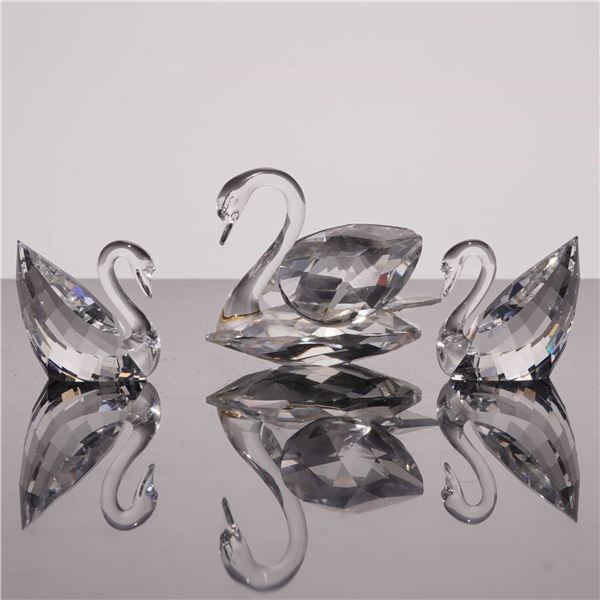 Swarovski Silver Crystal Swan and Cat Figurines