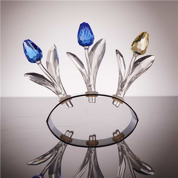 Swarovski SCS Renewal Gift Crystal Tulip Set with Stand