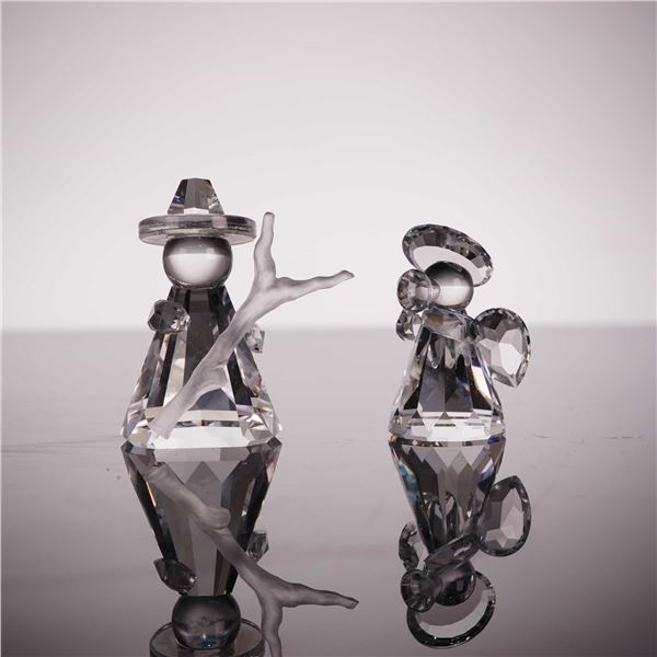 Swarovski Crystal Nativity Figurines, Shepherd and Angel