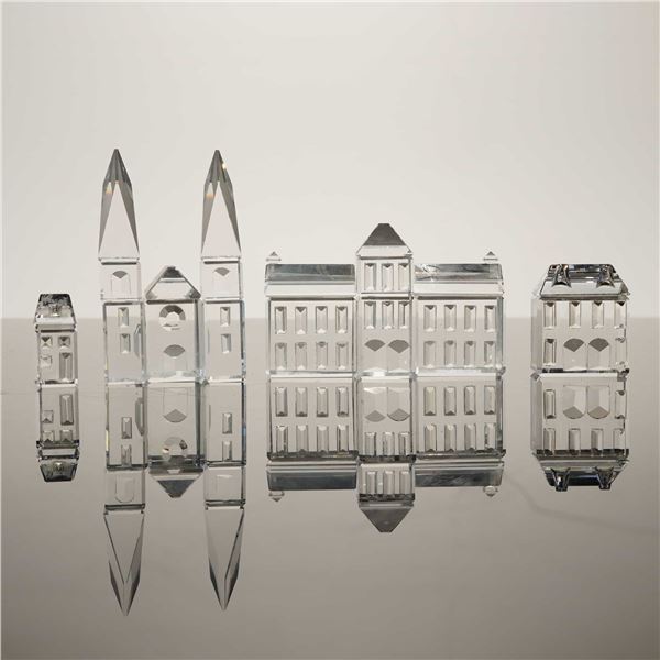 Swarovski Silver Crystal Crystal City Series Figurines Including Town Hall