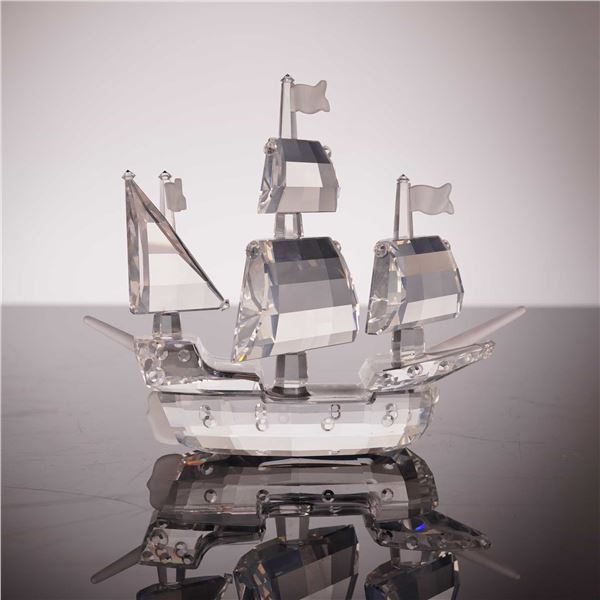 Swarovski Crystal Santa Maria 162882 Sailing Ship Figurine