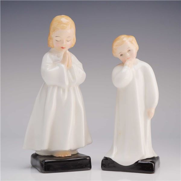 2pc Royal Doulton Figurines Bedtime HN 1978 and Darling HN 1985