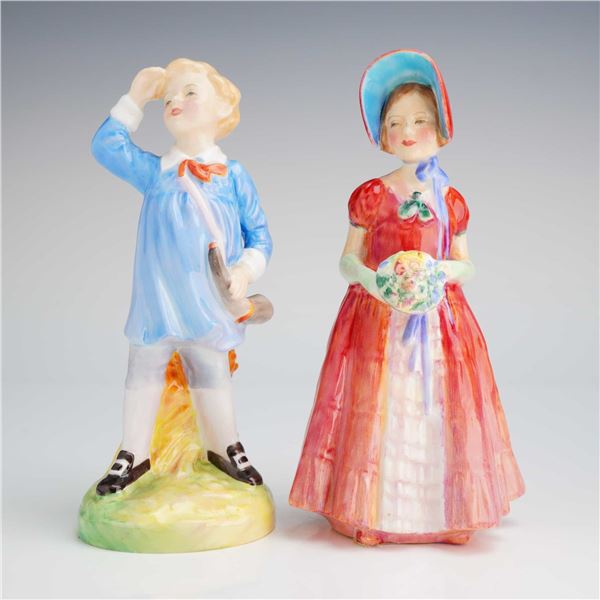 2pc Royal Doulton Figurines, Little Boy Blue HN 2062 and Diana HN 1986