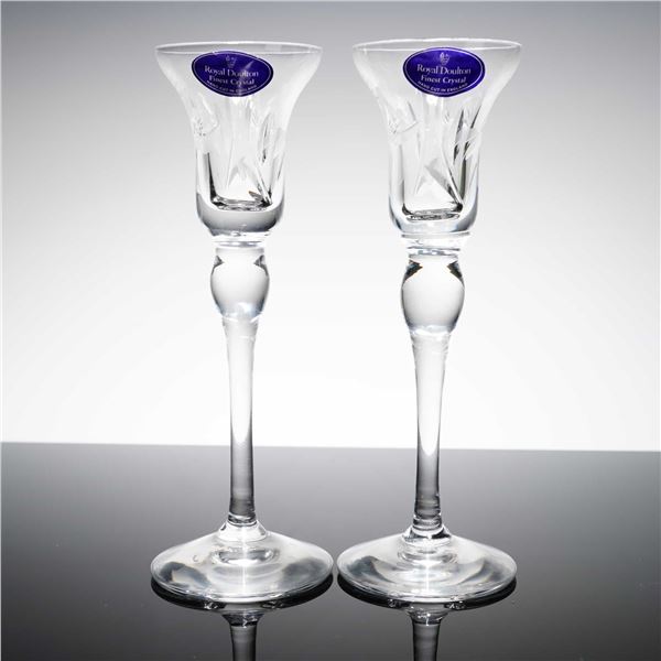 2pc Royal Doulton Oxford Candlesticks