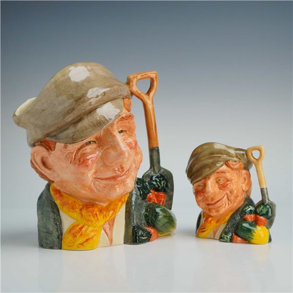 2pc Royal Doulton Character Jugs, The Gardener D 6630 & D 6634