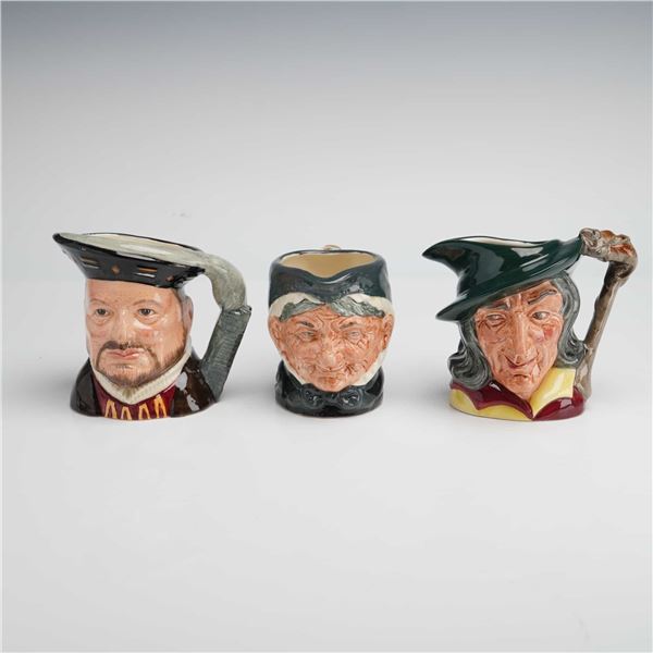 3pc Royal Doulton Character Jugs, Henry VIII, Granny, and Pied Piper