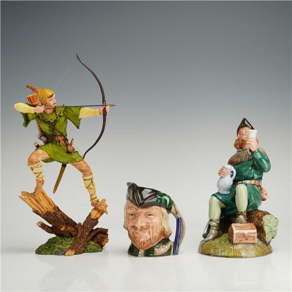 3pc Royal Doulton Robin Hood Figurines and Character Jug
