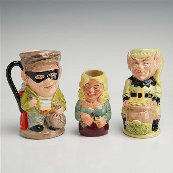 3pc Royal Doulton Toby Jugs, The Judge and Thief, Betty Bitters, and Leprechaun