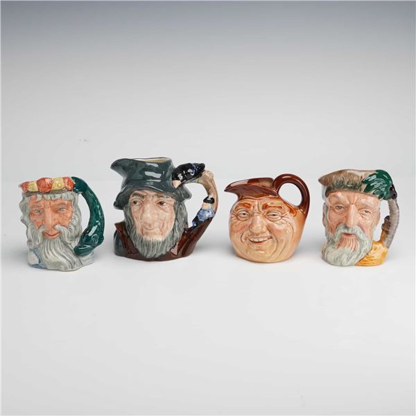 4pc Royal Doulton Character Jugs, Neptune, Rip Van Winkle, John Barleycorn, and Robinson Crusoe