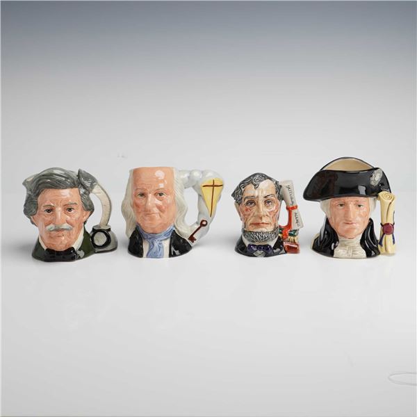 4pc Royal Doulton Mark Twain, Benjamin Franklin, George Washington, and Pascoe & Co. Abraham Lincoln