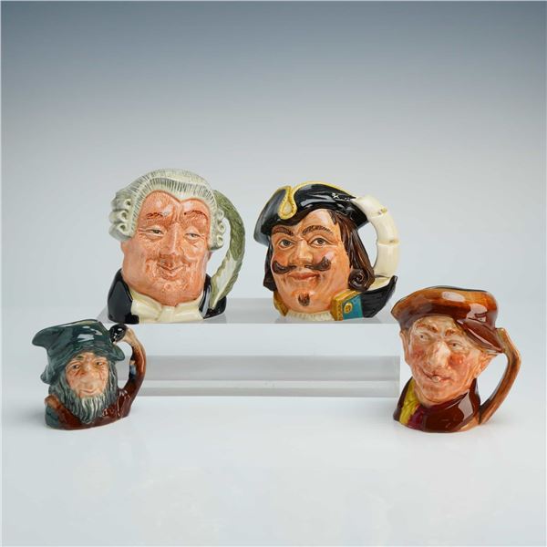 4pc Royal Doulton Small & Mini Character Jugs- D6235, D6517, D6469 & D6504