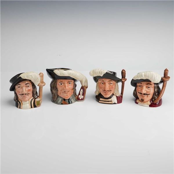 4pc Royal Doulton Small Character Jugs, Athos, Aramis, Porthos, and D'Artagnan