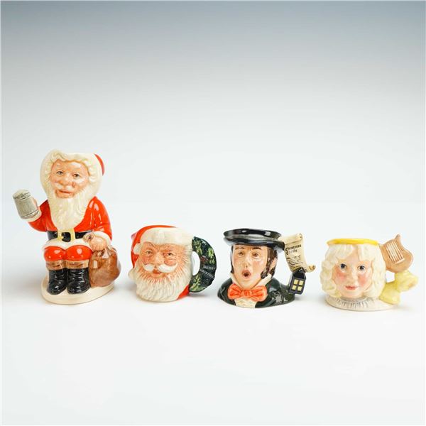 4pc Royal Doulton Toby and Mini Character Jugs- D6940, 6900,7007, 7051