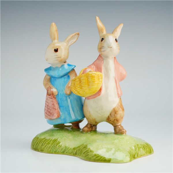 Beswick Beatrix Potter Ceramic Tableau, Flopsy & Benjamin Bunny P4155
