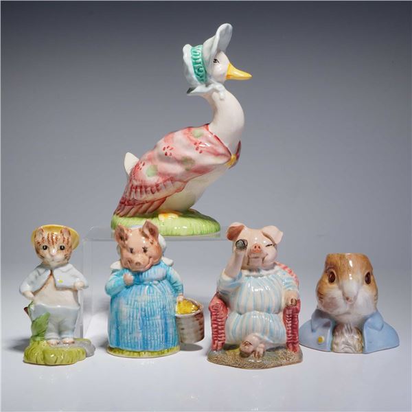5 Piece Royal Albert & Beswick Beatrix Potter Figurines and Jug