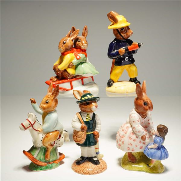A Collection of Five Royal Doulton Bunnykins Ceramic Figurines
