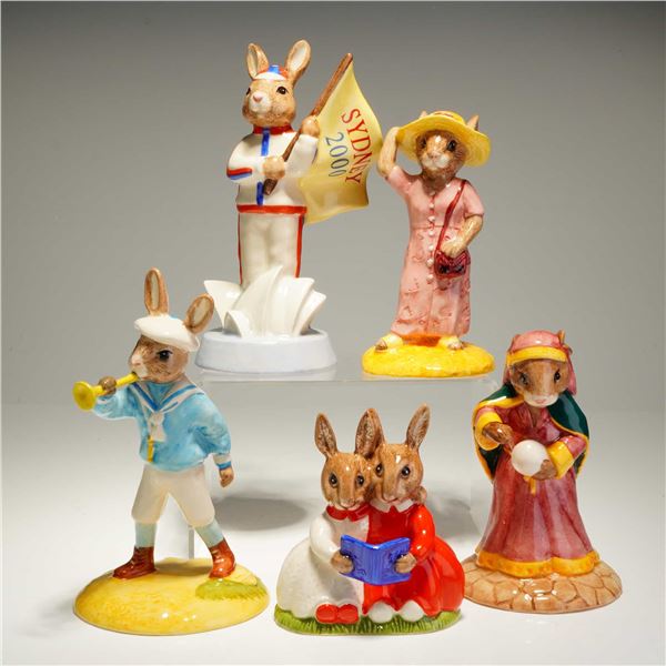 5 Royal Doulton Bunnykins Sightseer England Athlete Fortune Teller