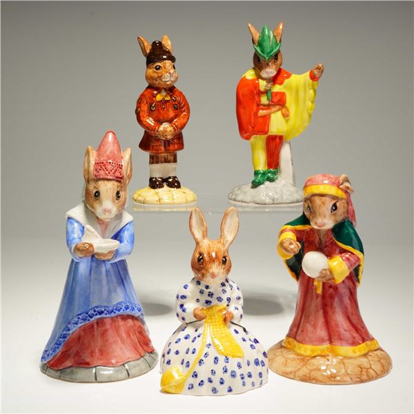 5pc Royal Doulton Bunnykins Fortune Teller Brownie Minstrel Susan