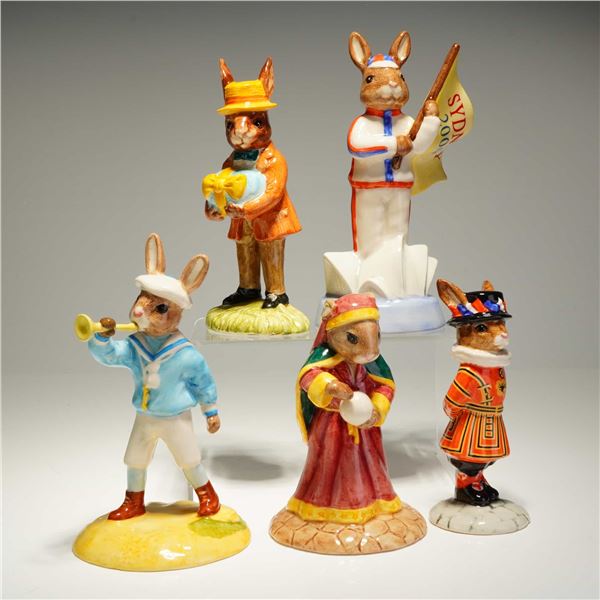 5pc Royal Doulton Bunnykins Fortune Teller Little Boy Blue Mr Bunnykins