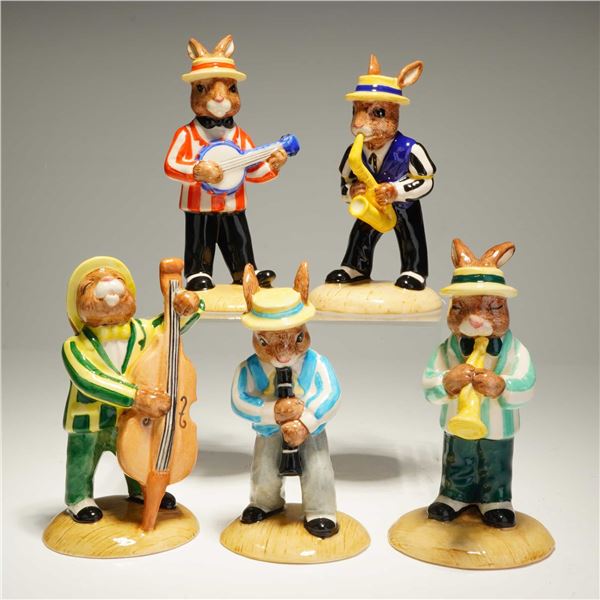 5pc Royal Doulton Bunnykins Limited Edition Jazz Band Collection Figurines