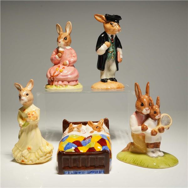 5pc Royal Doulton Bunnykins Sleepytime Schoolmaster Polly Bridesmaid