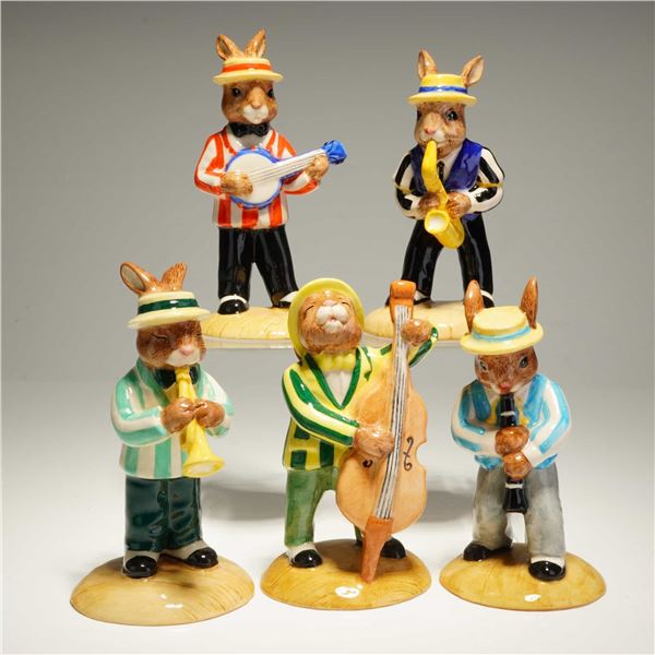5pc Royal Doulton Bunnykins The Jazz Band Collection Figurines