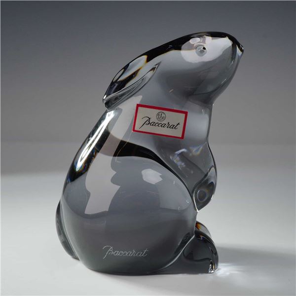 Baccarat Gray Crystal Rabbit Figurine
